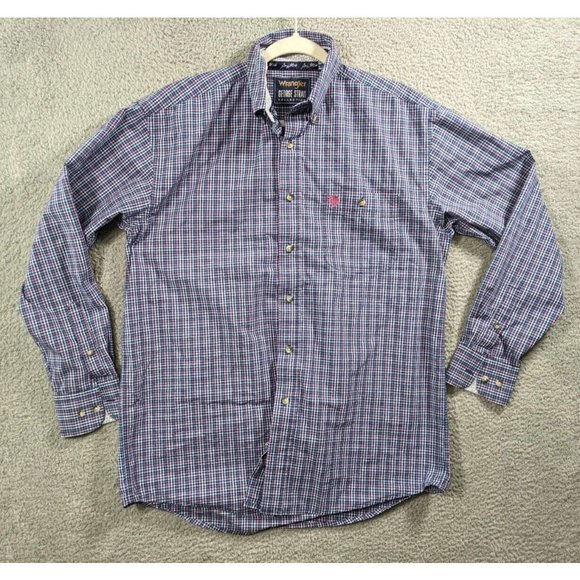 Wrangler Other - Wrangler George Strait Button Shirt Mens Medium M Long Sleeve Western Plaid